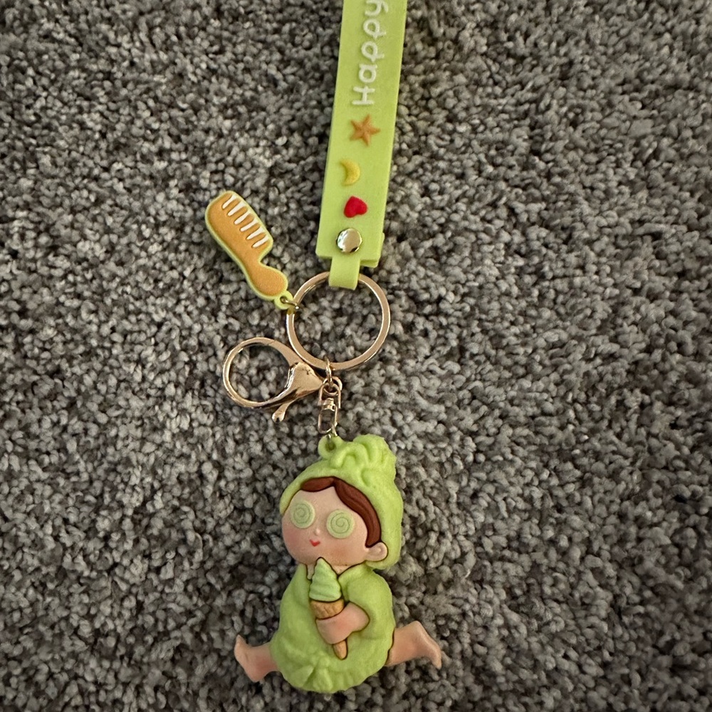 Happy girl keychain new charm